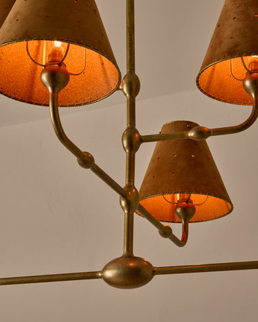 Robert True Ogden RTO Lighting Tulip Chandelier 48 inch Width - Saddle Suede#shade-color_saddle