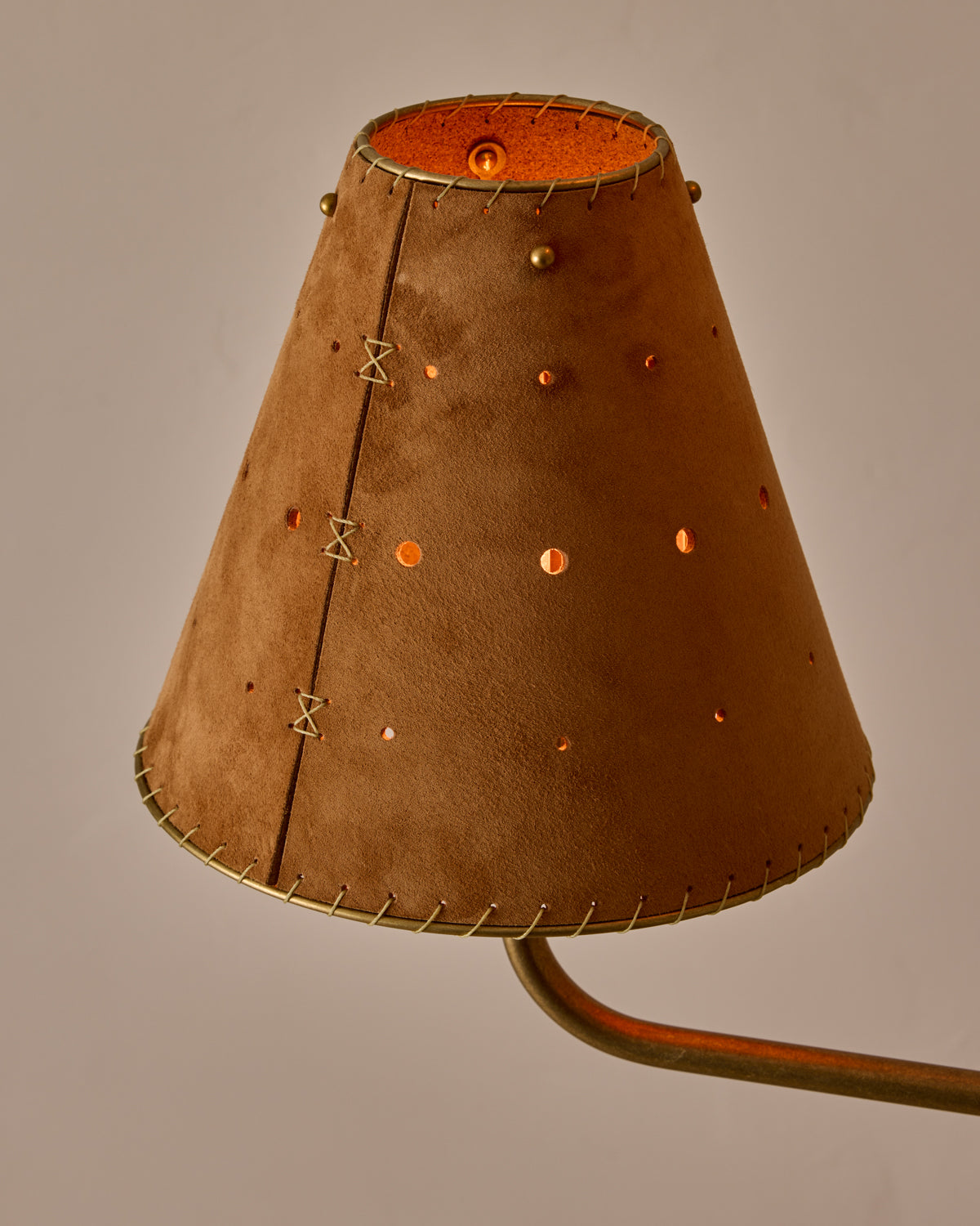 Robert True Ogden RTO Lighting Tulip Chandelier 36 inch Width - Saddle Suede#shade-color_saddle