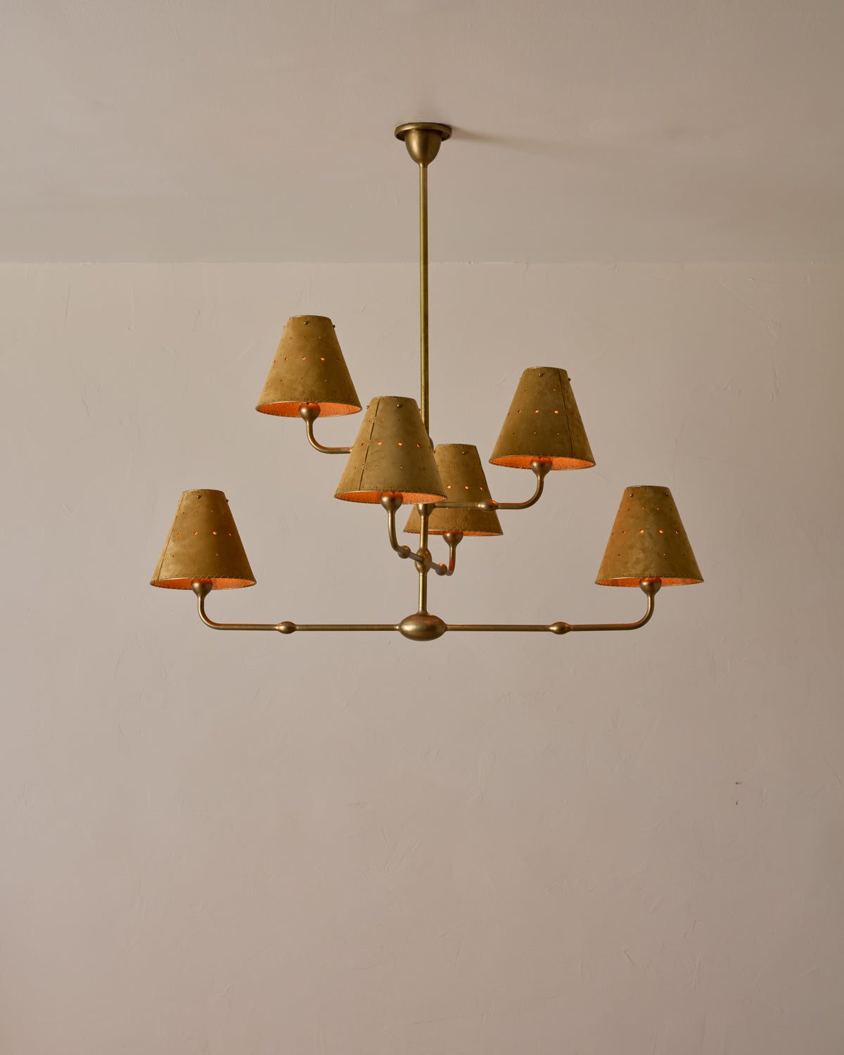 Robert True Ogden RTO Lighting Tulip Chandelier 36 inch Width - Sand Suede#shade-color_sand