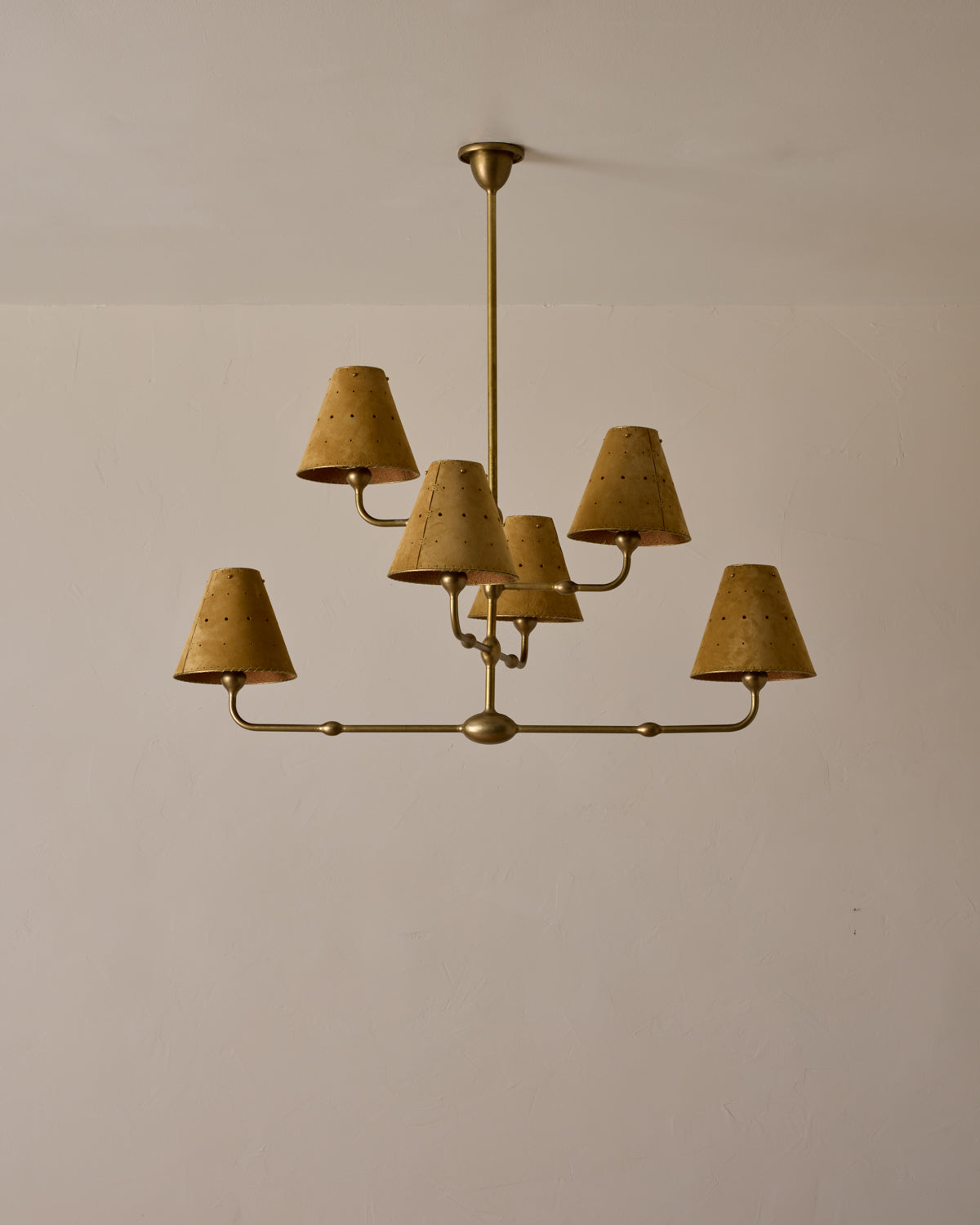 Robert True Ogden RTO Lighting Tulip Chandelier 36 inch Width - Sand Suede#shade-color_sand