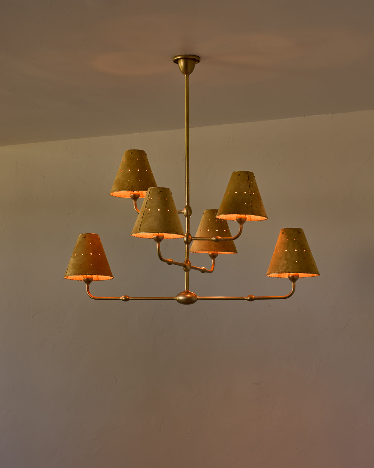 Robert True Ogden RTO Lighting Tulip Chandelier 36 inch Width - Sand Suede#shade-color_sand