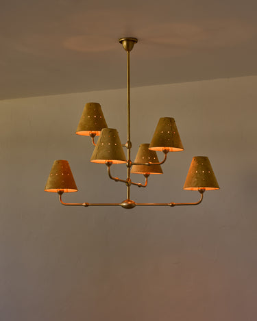 Robert True Ogden RTO Lighting Tulip Chandelier 36 inch Width - Sand Suede#shade-color_sand