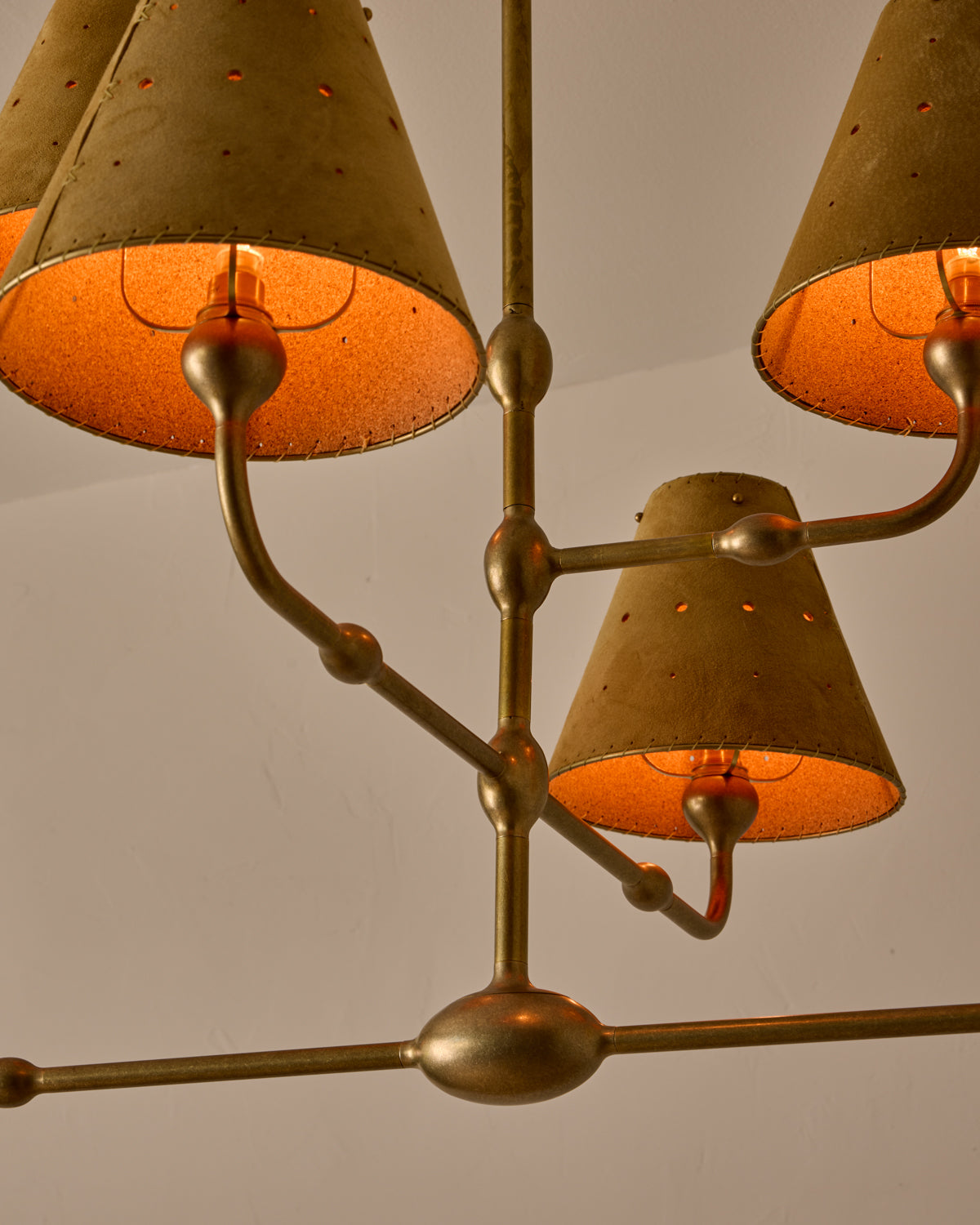Robert True Ogden RTO Lighting Tulip Chandelier 36 inch Width - Sand Suede#shade-color_sand