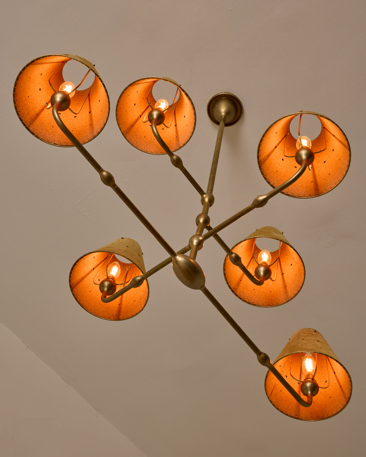 Robert True Ogden RTO Lighting Tulip Chandelier 36 inch Width - Sand Suede#shade-color_sand