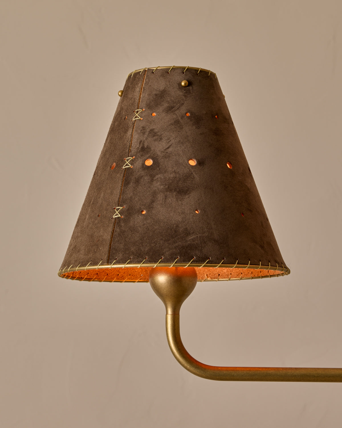 Robert True Ogden RTO Lighting Tulip Chandelier 48 inch Width - Dark Taupe Suede#shade-color_dark-taupe