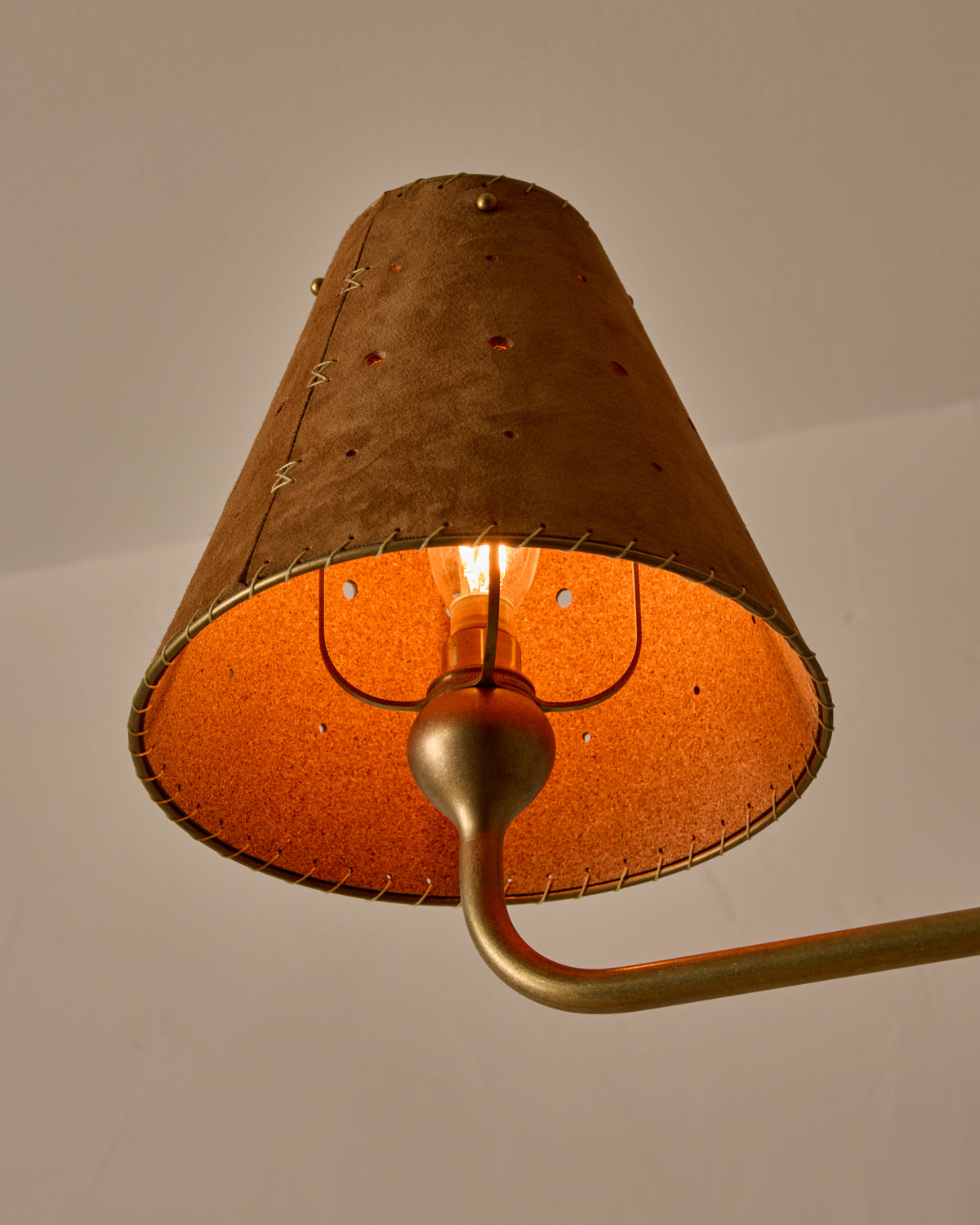 Robert True Ogden RTO Lighting Tulip Chandelier 48 inch Width - Saddle Suede#shade-color_saddle