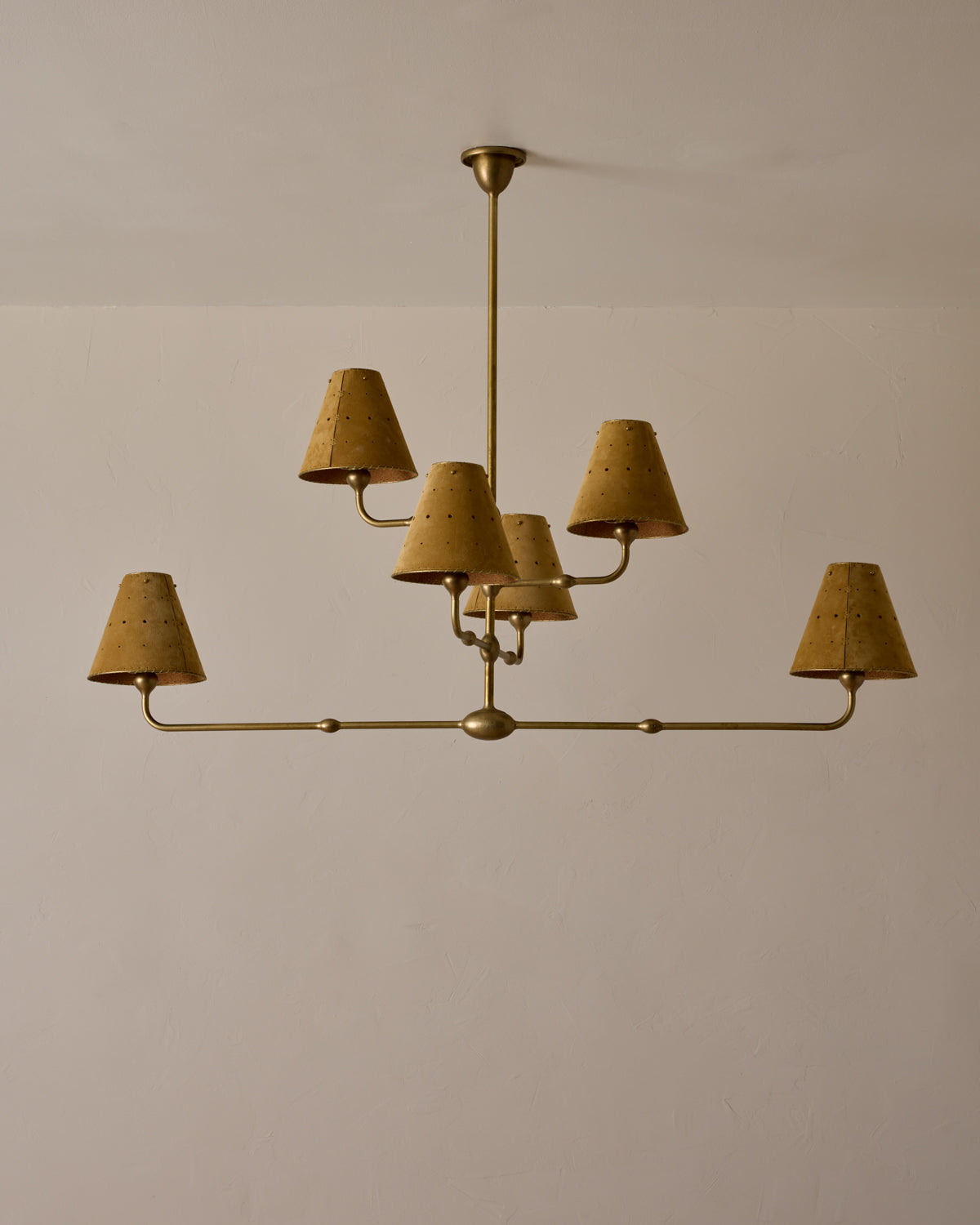 Robert True Ogden RTO Lighting Tulip Chandelier 36 inch Width - Sand Suede#shade-color_sand