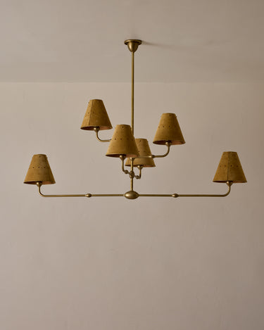 Robert True Ogden RTO Lighting Tulip Chandelier 36 inch Width - Sand Suede#shade-color_sand