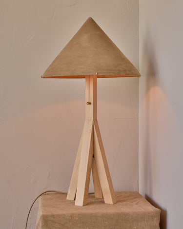 Robert True Ogden RTO Lighting Anouck Table Lamp  - Clear Maple#wood-finish_clear-maple #shade-color_beige