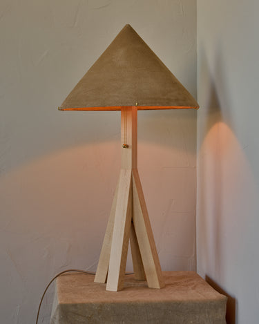 Robert True Ogden RTO Lighting Anouck Table Lamp  - Clear Maple#wood-finish_clear-maple #shade-color_beige
