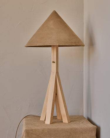 Robert True Ogden RTO Lighting Anouck Table Lamp  - Clear Maple#wood-finish_clear-maple #shade-color_beige