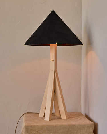 Robert True Ogden RTO Lighting Anouck Table Lamp  - Clear Maple#wood-finish_clear-maple #shade-color_anthracite