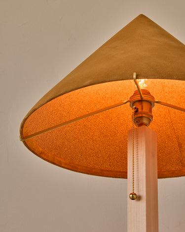 Robert True Ogden RTO Lighting Anouck Table Lamp  - Clear Maple#wood-finish_clear-maple #shade-color_camel