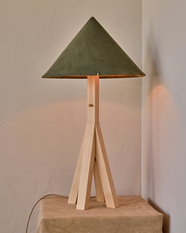 Robert True Ogden RTO Lighting Anouck Table Lamp  - Clear Maple#wood-finish_clear-maple #shade-color_loden