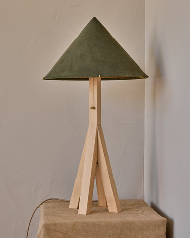 Robert True Ogden RTO Lighting Anouck Table Lamp  - Clear Maple#wood-finish_clear-maple #shade-color_loden