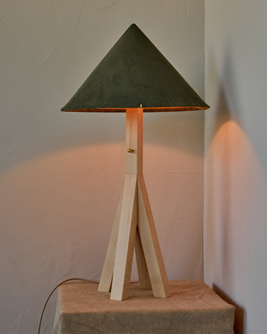 Robert True Ogden RTO Lighting Anouck Table Lamp  - Clear Maple#wood-finish_clear-maple #shade-color_loden