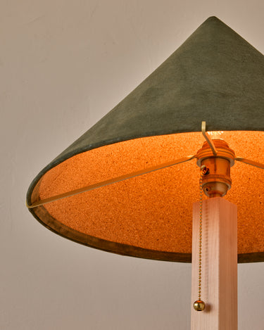 Robert True Ogden RTO Lighting Anouck Table Lamp  - Clear Maple#wood-finish_clear-maple #shade-color_loden