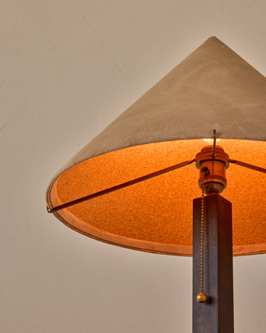 Robert True Ogden RTO Lighting Anouck Table Lamp  - Dark Wash Maple#wood-finish_dark-wash-maple #shade-color_beige