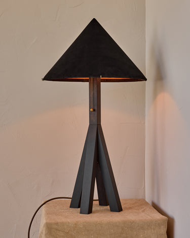 Robert True Ogden RTO Lighting Anouck Table Lamp  - Dark Wash Maple#wood-finish_dark-wash-maple #shade-color_anthracite