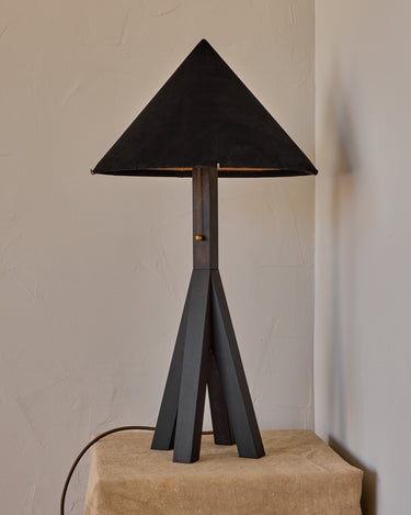 Robert True Ogden RTO Lighting Anouck Table Lamp  - Dark Wash Maple#wood-finish_dark-wash-maple #shade-color_anthracite