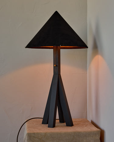 Robert True Ogden RTO Lighting Anouck Table Lamp  - Dark Wash Maple#wood-finish_dark-wash-maple #shade-color_anthracite