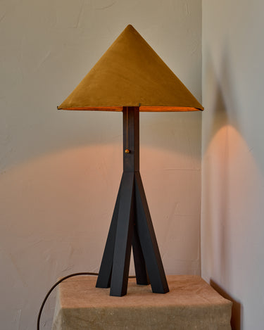 Robert True Ogden RTO Lighting Anouck Table Lamp  - Dark Wash Maple#wood-finish_dark-wash-maple #shade-color_camel