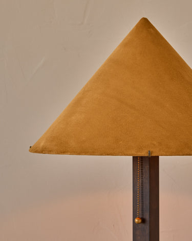 Robert True Ogden RTO Lighting Anouck Table Lamp  - Dark Wash Maple#wood-finish_dark-wash-maple #shade-color_camel