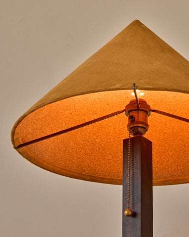 Robert True Ogden RTO Lighting Anouck Table Lamp  - Dark Wash Maple#wood-finish_dark-wash-maple #shade-color_camel