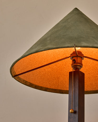 Robert True Ogden RTO Lighting Anouck Table Lamp  - Dark Wash Maple#wood-finish_dark-wash-maple #shade-color_loden