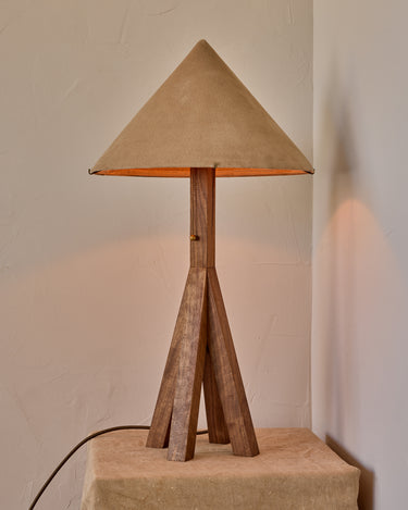 Robert True Ogden RTO Lighting Anouck Table Lamp  - Walnut#wood-finish_walnut #shade-color_beige