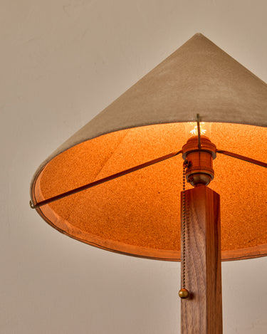 Robert True Ogden RTO Lighting Anouck Table Lamp  - Walnut#wood-finish_walnut
#shade-color_beige