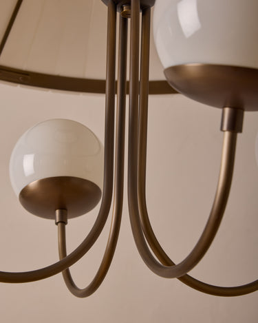 Robert True Ogden RTO Lighting - 30" Adele Milk Glass Chandelier - Three Milk Glass Globe - Milk Glass Panels#size_30"