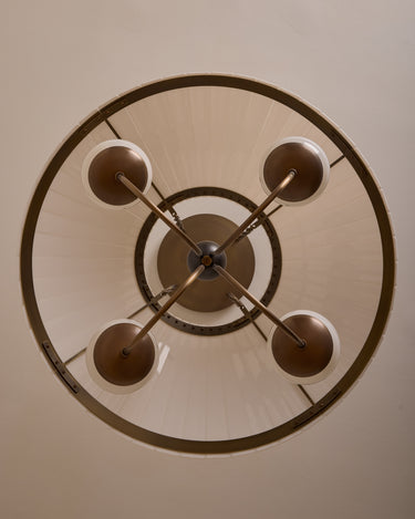 Robert True Ogden RTO Lighting - 30" Adele Milk Glass Chandelier - Three Milk Glass Globe - Milk Glass Panels#size_30"