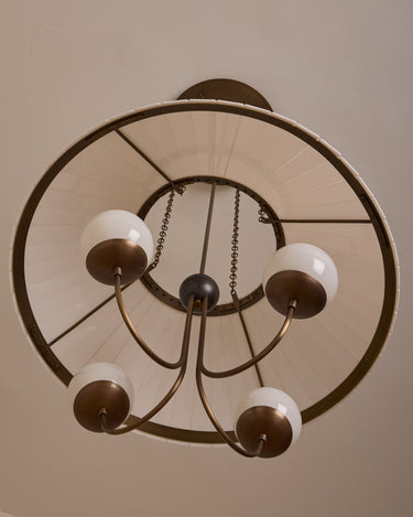 Robert True Ogden RTO Lighting - 30" Adele Milk Glass Chandelier - Three Milk Glass Globe - Milk Glass Panels#size_30"