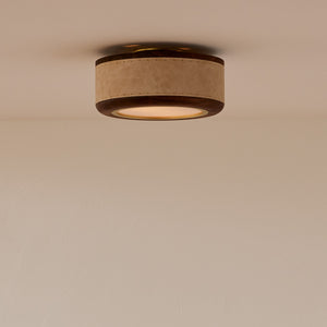 Robert True Ogden RTO Lighting 12" Nura Ceiling Fixture Pendant - Au Lait Leather#leather_au-lait