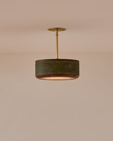 Robert True Ogden RTO Lighting 12 Inch Nura Ceiling Fixture Pendant - Juniper Leather#leather_juniper-leather