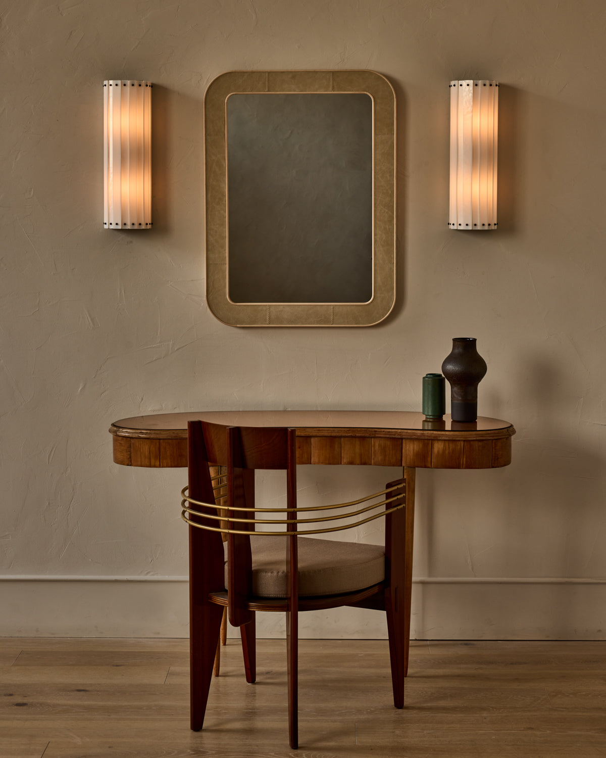 Robert True Ogden RTO Lighting Adele Milk Glass Flush Wall Sconce