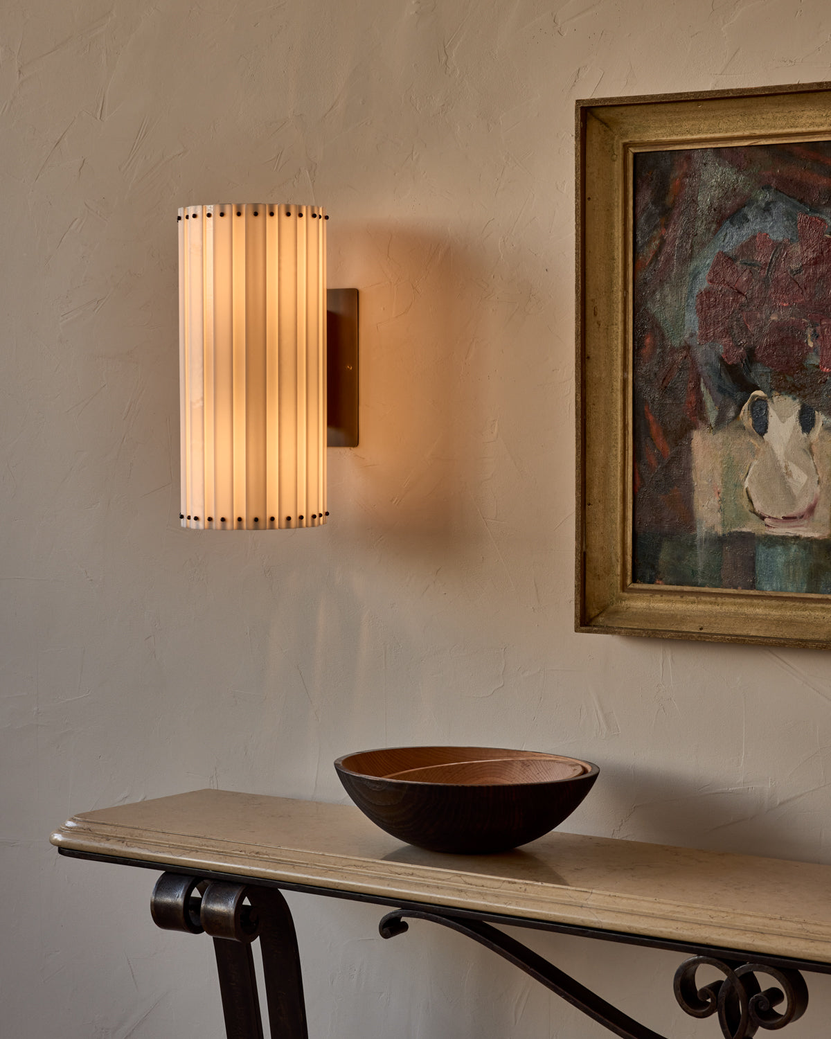 Robert True Ogden RTO Lighting Adele Milk Glass Arc Wall Sconce
