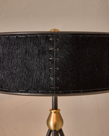 Robert True Ogden RTO Lighting Alina Table Lamp 12" - Black Natural Hid Leather#natural-hide-leather_black