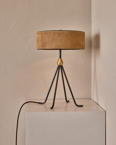Robert True Ogden RTO Lighting Alina Table Lamp 12" - Oat Natural Hid Leather#natural-hide-leather_oat