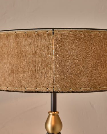 Robert True Ogden RTO Lighting Alina Table Lamp 12" - Oat Natural Hid Leather#natural-hide-leather_oat