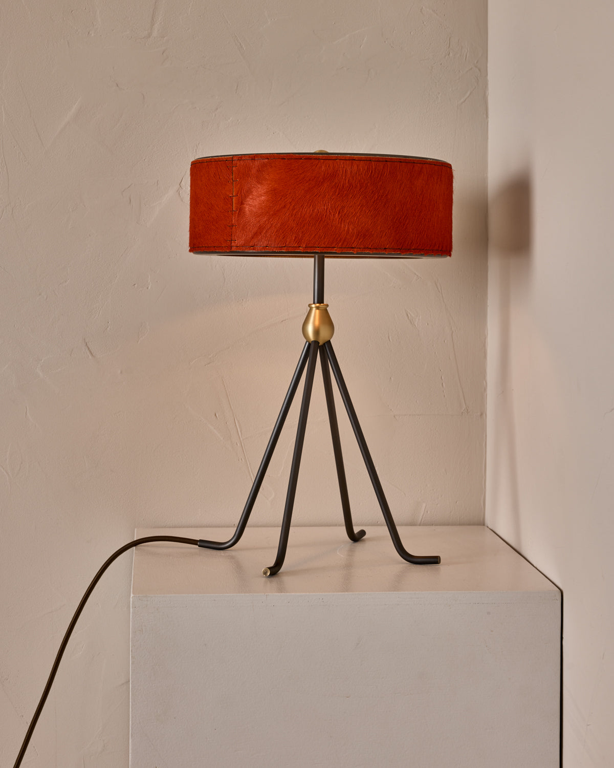 Robert True Ogden RTO Lighting Alina Table Lamp 12" - Sienna Natural Hid Leather#natural-hide-leather_sienna