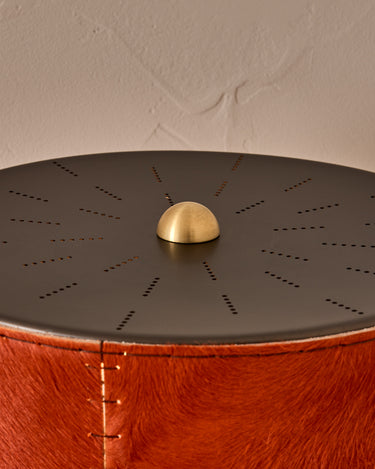 Robert True Ogden RTO Lighting Alina Table Lamp 12" - Sienna Natural Hid Leather#natural-hide-leather_sienna