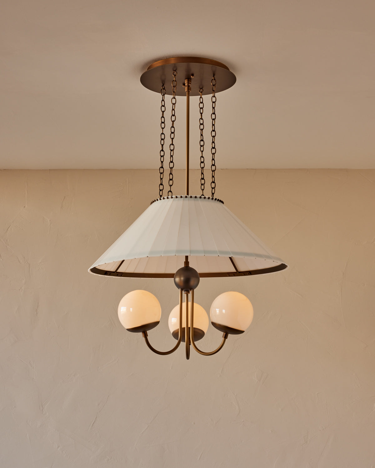 ADELE MILK GLASS CHANDELIER