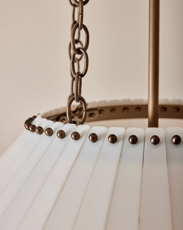 Robert True Ogden RTO Lighting - 24" Adele Milk Glass Chandelier - Three Milk Glass Globe - Milk Glass Panels#size_24"