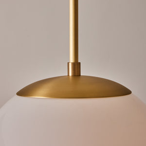 Robert True Ogden RTO Lighting Cecil Adjustable Ceiling Light Chandelier Single Pendant - Milk Glass Globe - Brushed Satin Brass#finish_brushed-satin-brass