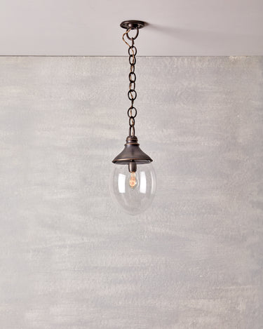 Robert True Ogden RTO Lighting - Faye Pendant - Oil Rubbed Bronze - Clear Egg Shaped Globe#finish_oil-rubbed-bronze