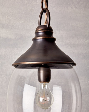 Robert True Ogden RTO Lighting - Faye Pendant - Oil Rubbed Bronze - Clear Egg Shaped Globe#finish_oil-rubbed-bronze