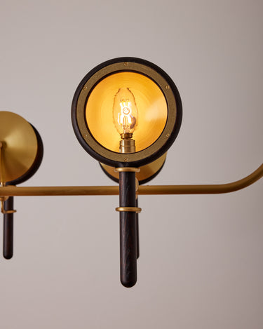Robert True Ogden RTO Lighting Alice Chandelier Eight Arm - Clear Glass - Dark Ash Lens Holder - Brushed Satin Brass#finish_dark-wash-ash-brushed-satin-brass #glass_clear-glass