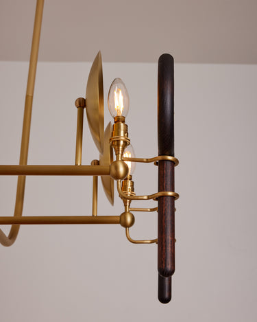 Robert True Ogden RTO Lighting Alice Chandelier Eight Arm - Opal Glass - Dark Ash Lens Holder - Brushed Satin Brass#finish_dark-wash-ash-brushed-satin-brass